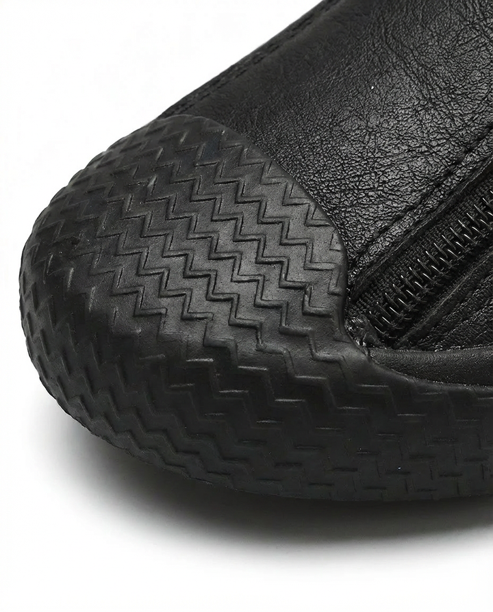 Klapki Męskie Klasyczne Skórzane | Wygodny Krój | Teksturowana Podeszwa | Na Co Dzień