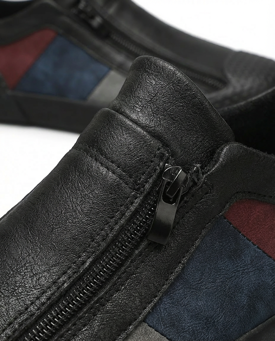 Klapki Męskie Klasyczne Skórzane | Wygodny Krój | Teksturowana Podeszwa | Na Co Dzień