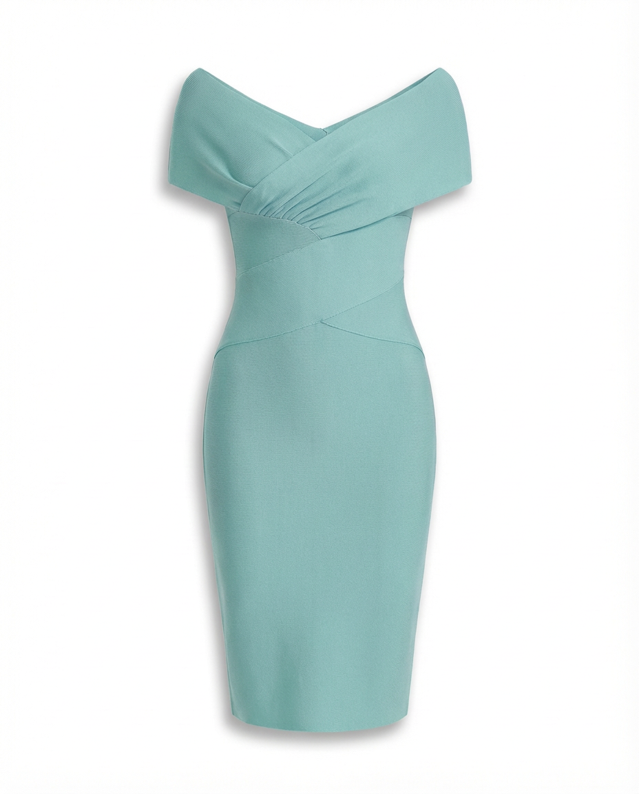 Sukienka Koktajlowa Sukienki Koktajlowe | Dopasowany Krój | Dekolt w Kształcie V | Na Wyjścia