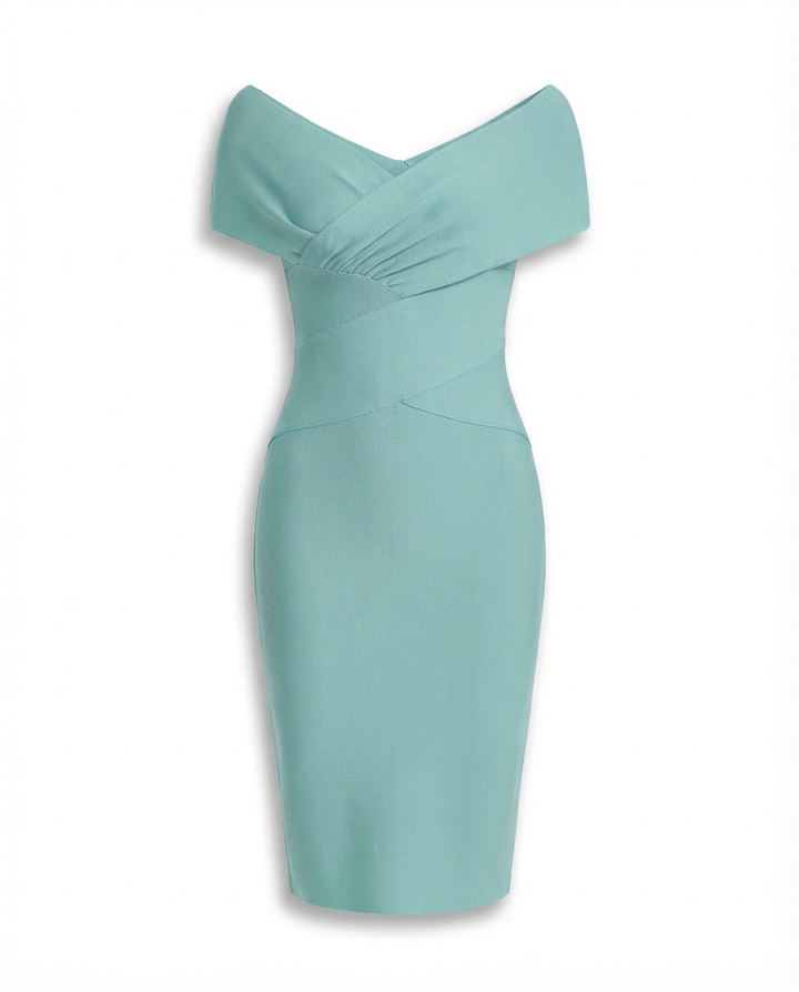 Sukienka Koktajlowa Sukienki Koktajlowe | Dopasowany Krój | Dekolt w Kształcie V | Na Wyjścia