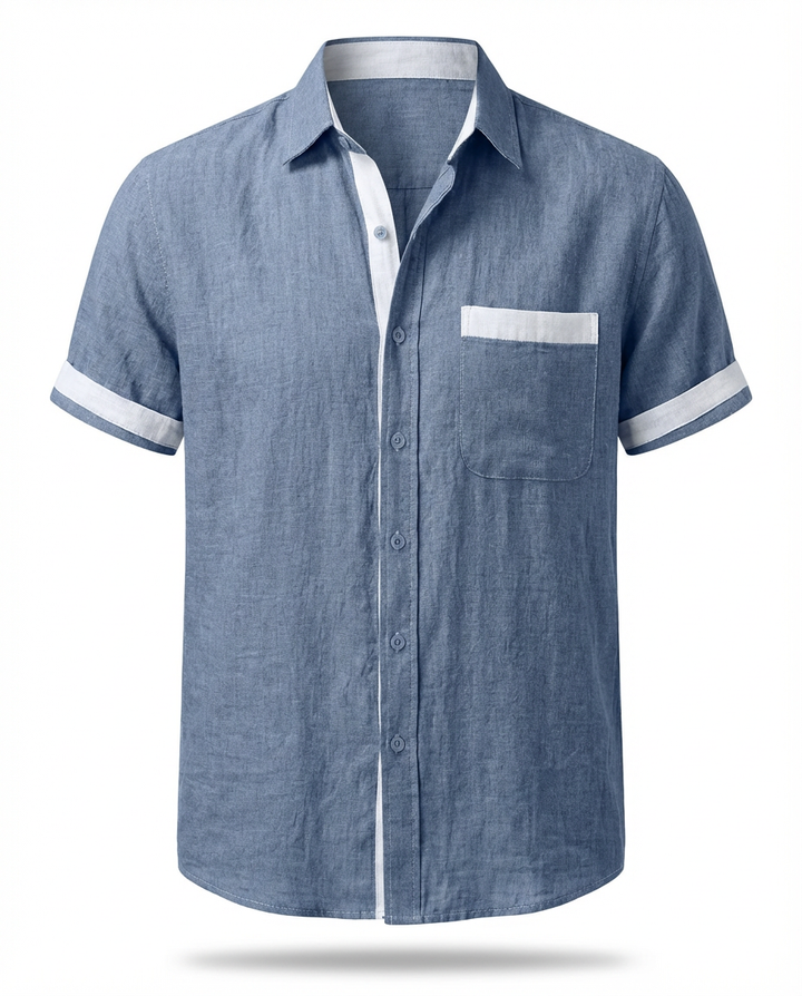 Koszula Męska Lniana | Klasyczny Krój | Oddychający Materiał | Na Co Dzień