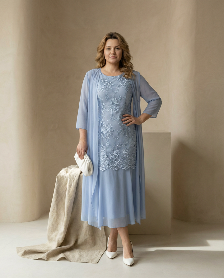 Sukienka na Wesele Damska Szyfonowa | Dopasowany Krój | Lekka Tkanina | Na Co Dzień i Na Wyjścia