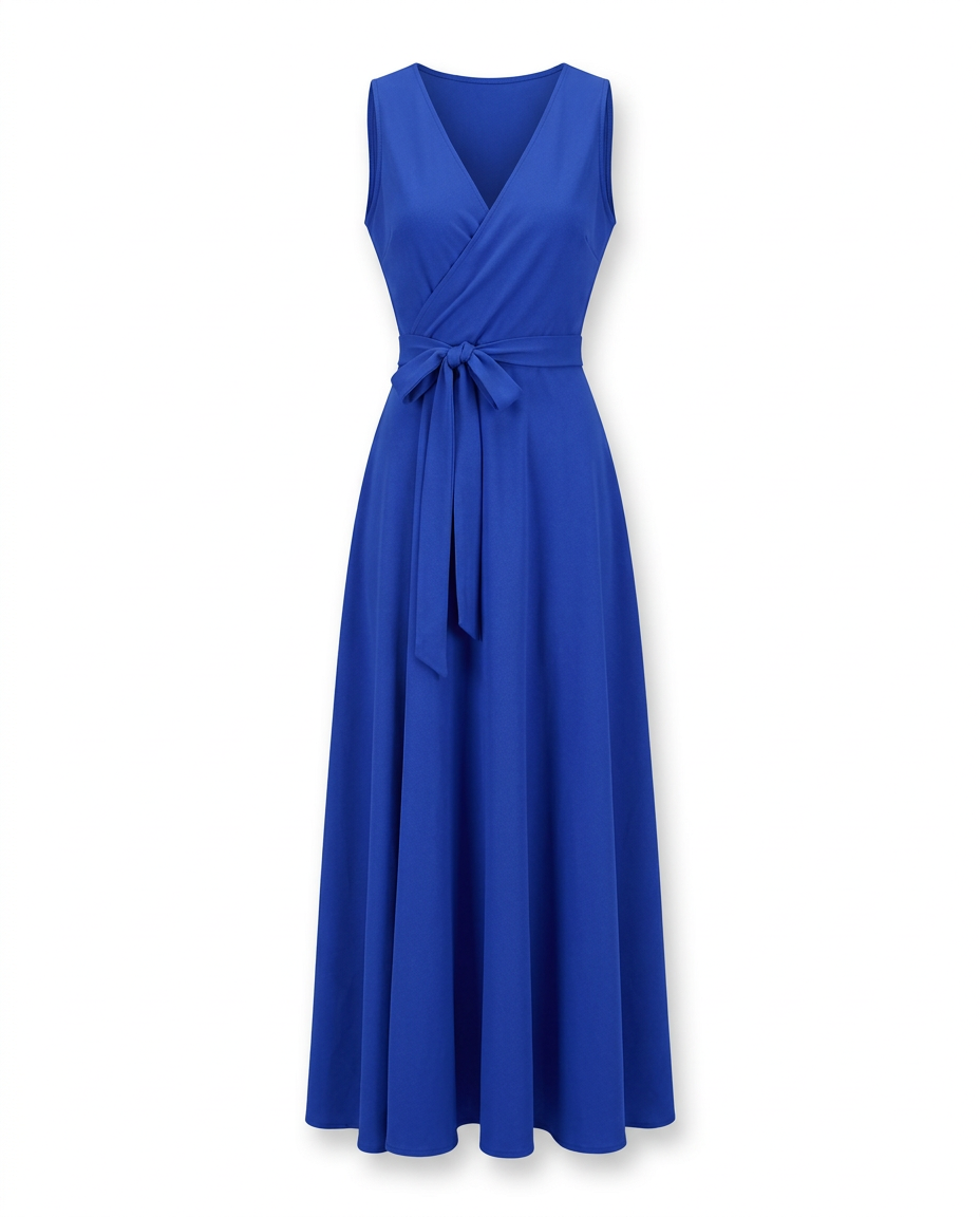 Sukienka na Wesele Damska Elegancka | Dopasowany Krój | Wyrafinowany Dekolt | Na Wiosnę i Lato