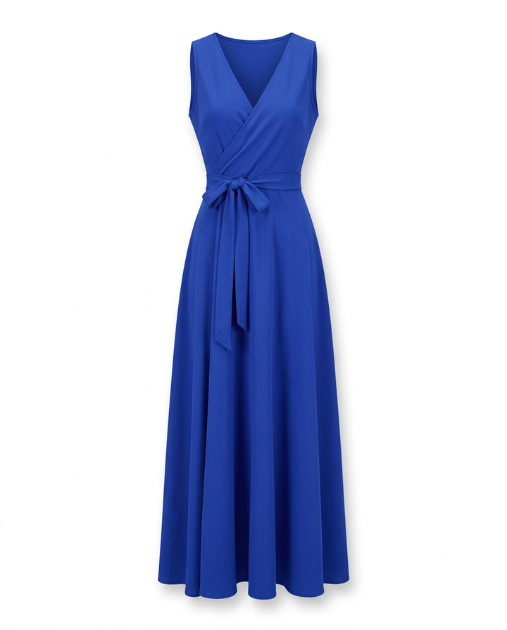 Sukienka na Wesele Damska Elegancka | Dopasowany Krój | Wyrafinowany Dekolt | Na Wiosnę i Lato