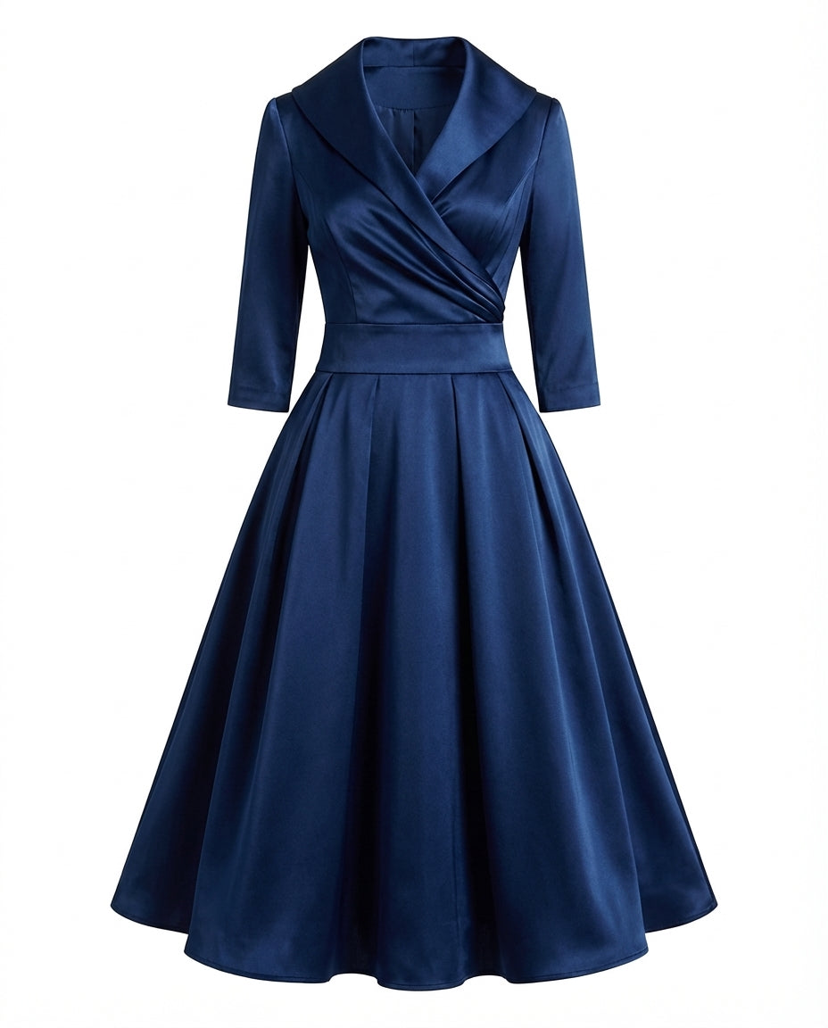 Sukienka na Wesele Damska Elegancka | Midi Krój | Odkryte Ramiona | Na Wiosnę i Lato