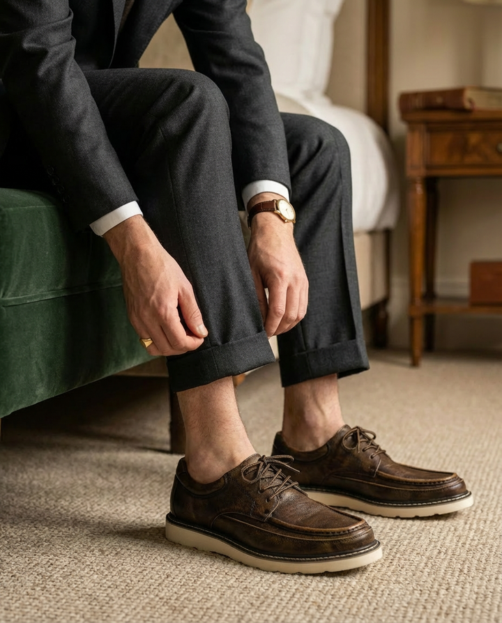 Męskie skórzane mokasyny | Niski profil | Wygodna wkładka | Do pracy i na co dzień