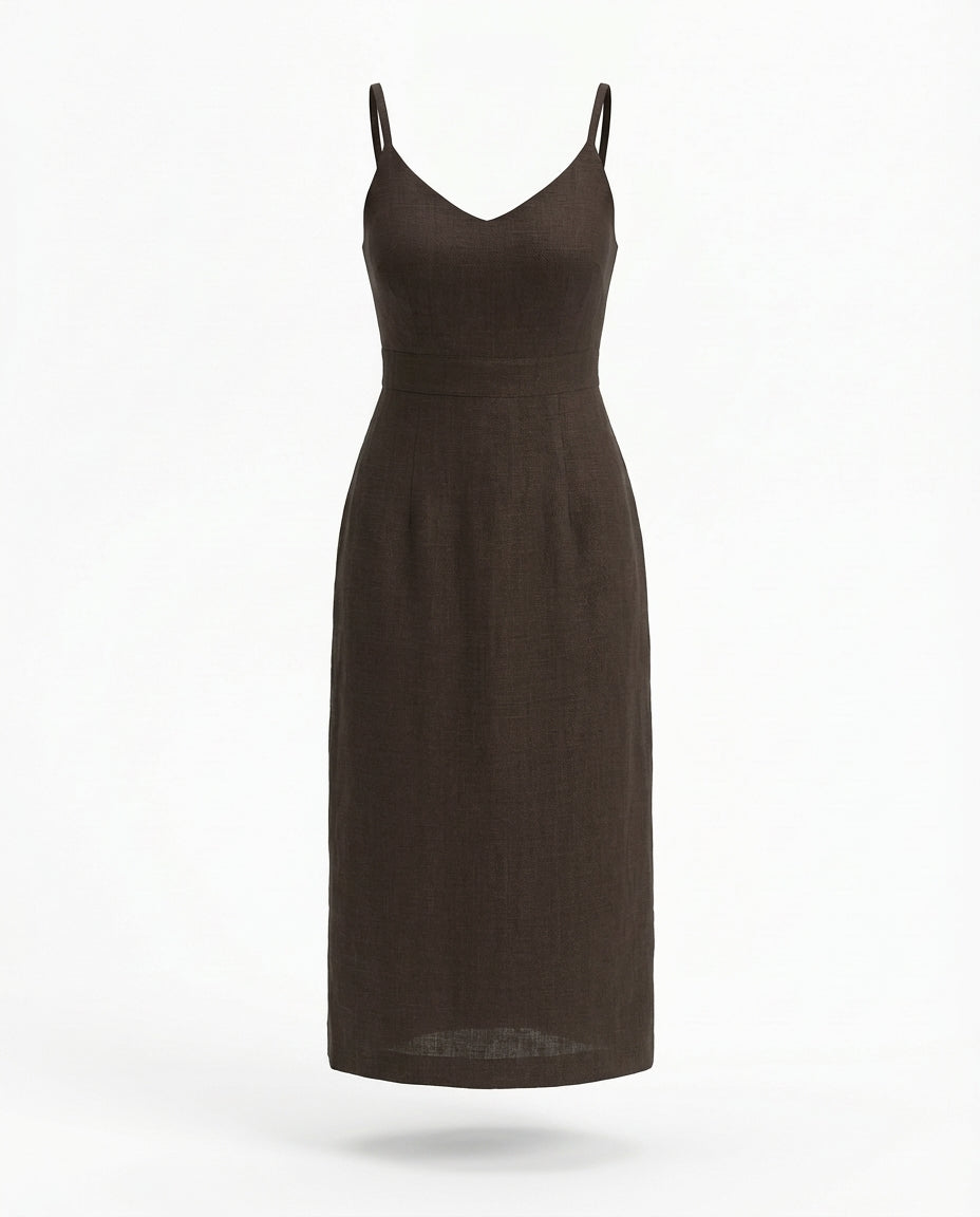 Sukienka Damska Letnia Elegancka | Krój w Kształcie Litery A | Wycięcie na Plecach | Na Co Dzień