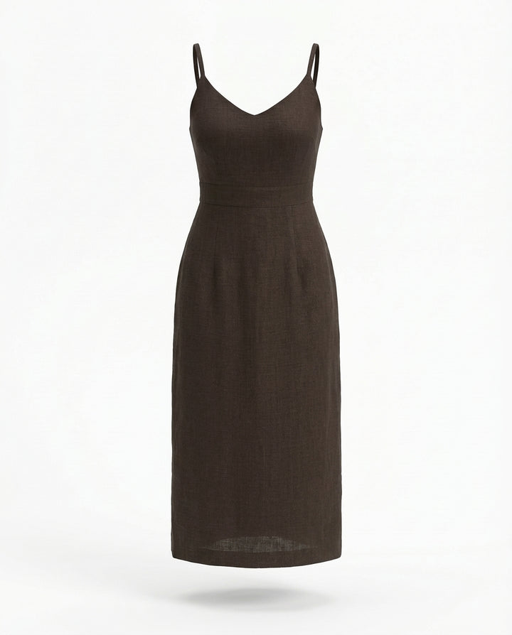 Sukienka Damska Letnia Elegancka | Krój w Kształcie Litery A | Wycięcie na Plecach | Na Co Dzień