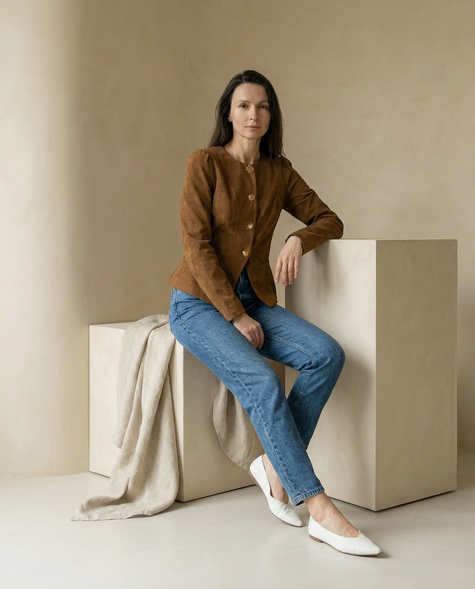 Kurtka Damska Wiosenna | Regularny Krój | Metalowe Guziki | Na Co Dzień