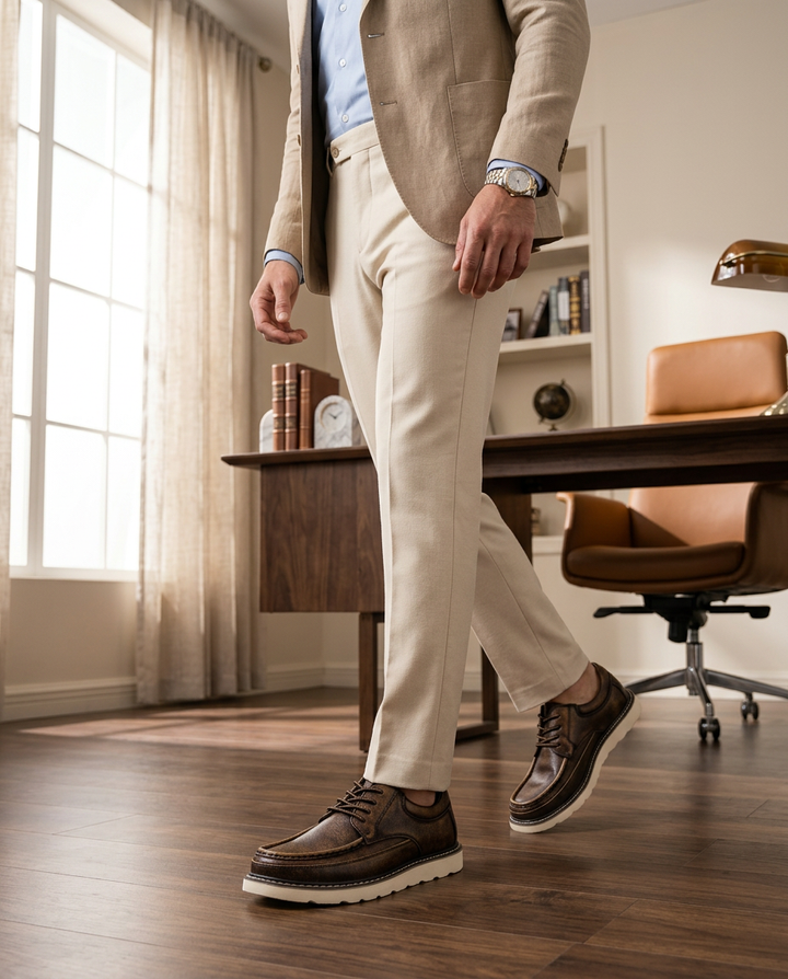 Męskie skórzane mokasyny | Niski profil | Wygodna wkładka | Do pracy i na co dzień