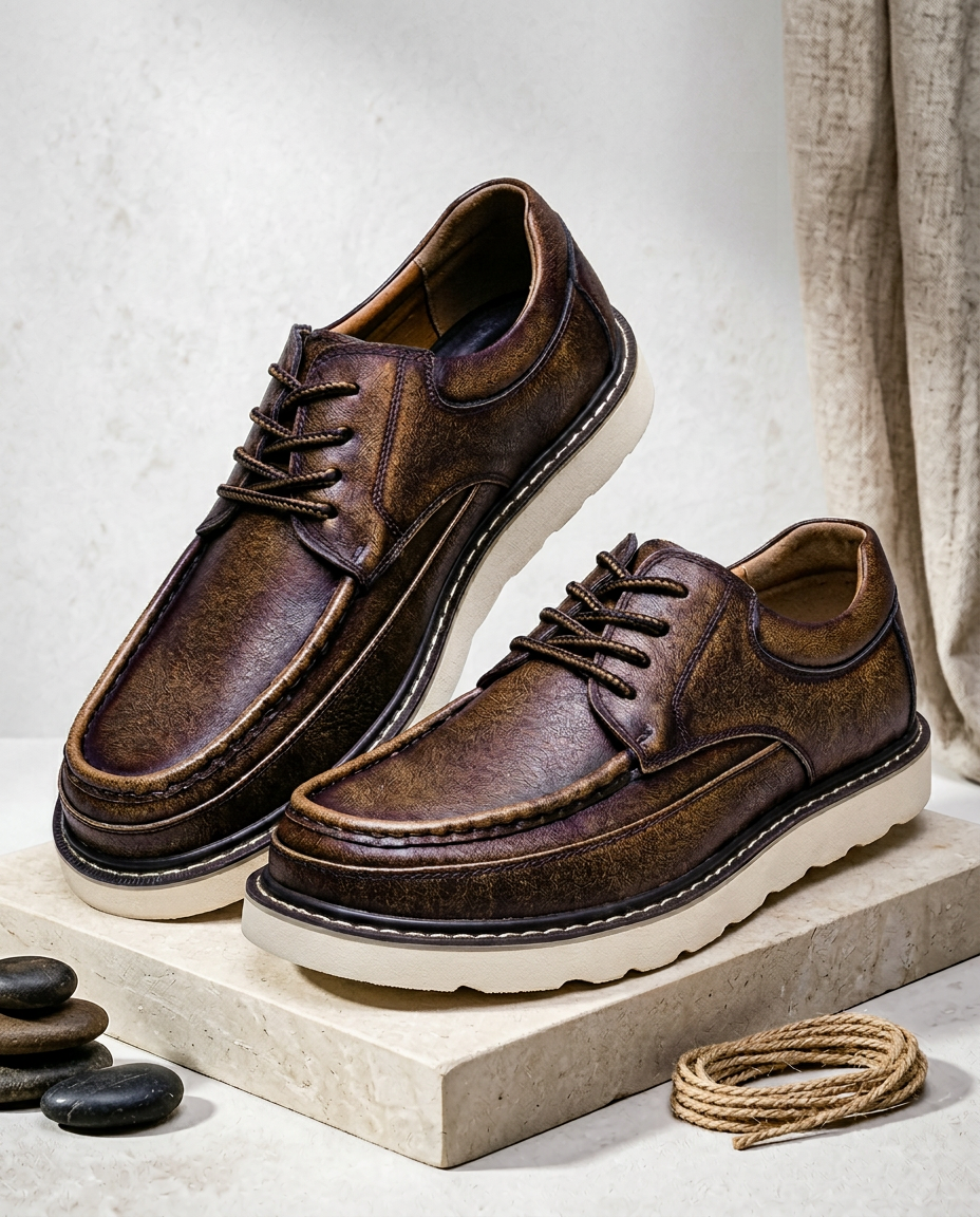 Męskie skórzane mokasyny | Niski profil | Wygodna wkładka | Do pracy i na co dzień