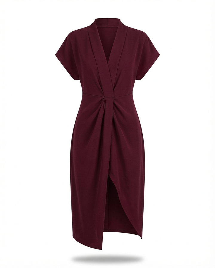 Sukienka Midi Damska Kopertowa | Regulowany Krój | Wygodne Wiązanie | Na Co Dzień i Na Wyjścia