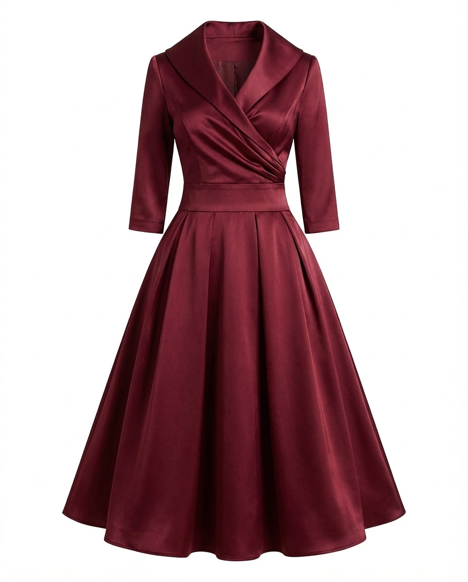 Sukienka na Wesele Damska Elegancka | Midi Krój | Odkryte Ramiona | Na Wiosnę i Lato