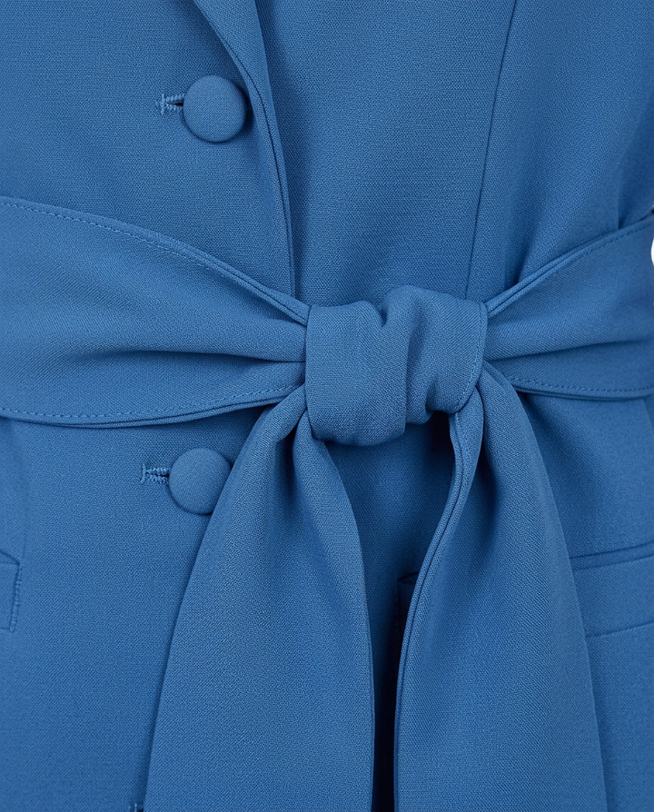 Sukienka Damska Marynarska | Dopasowany Krój | Pasek w Talii | Na Co Dzień