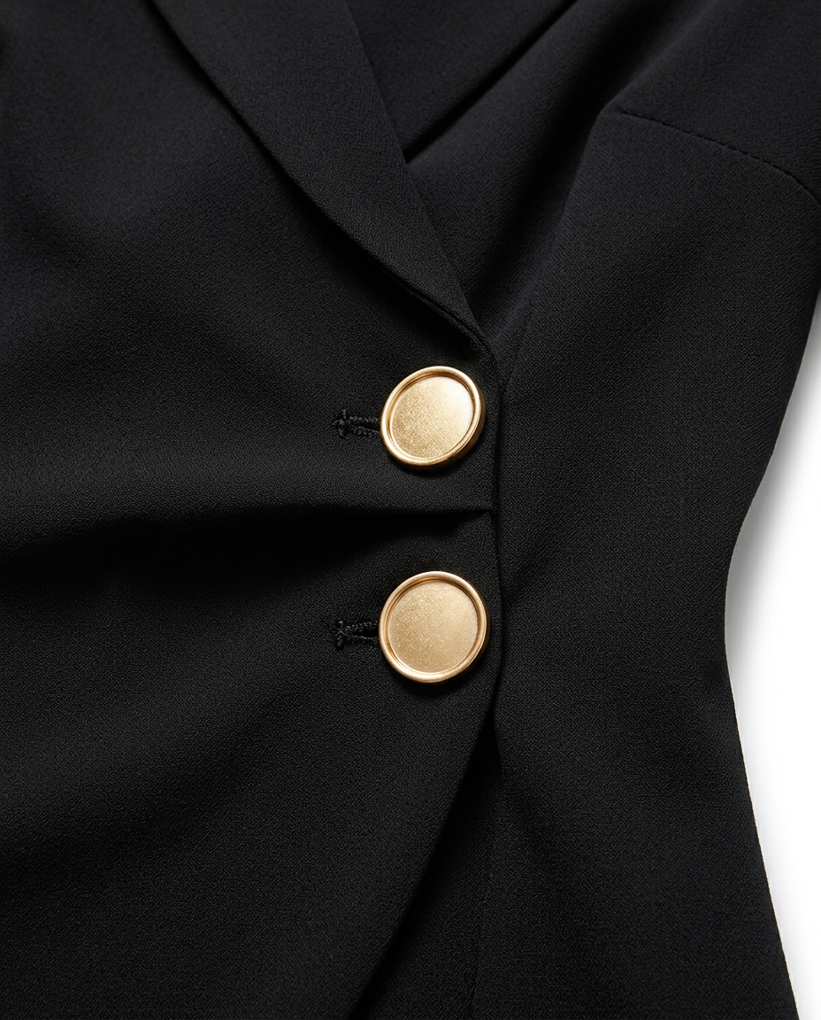 Sukienka Damska Elegancka | Strukturalny Krój | Długie Rękawy | Do Pracy