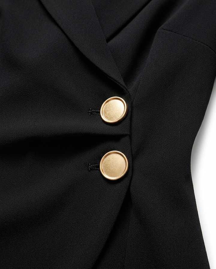 Sukienka Damska Elegancka | Strukturalny Krój | Długie Rękawy | Do Pracy