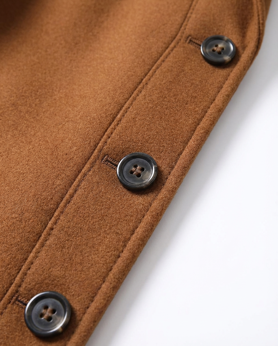 Męski Płaszcz z Podszewką i Stójką | Klasyczny Krój | Jesienno-Zimowy Styl - 6