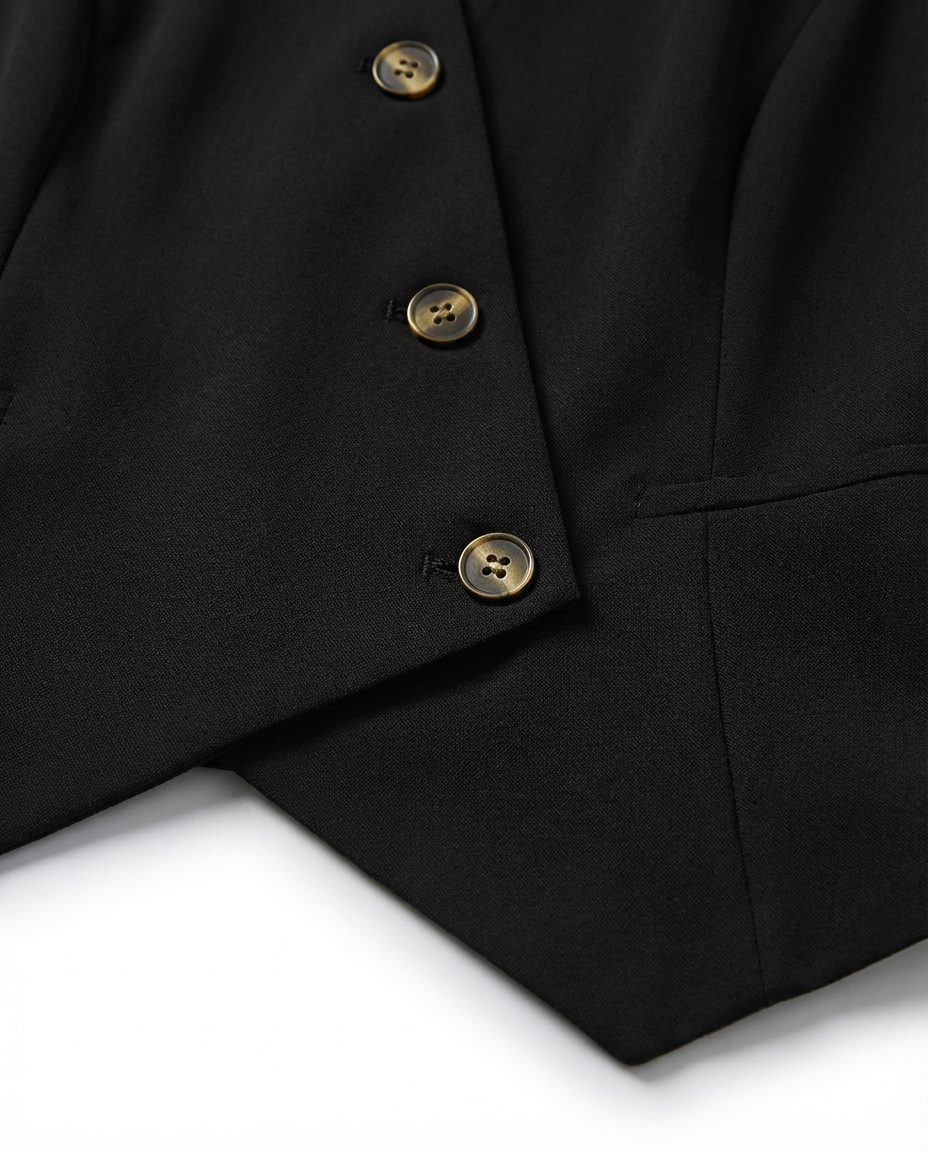 Garnitur Damski Kira | Elegancka Kamizelka i Spodnie z Szeroką Nogawką - 7