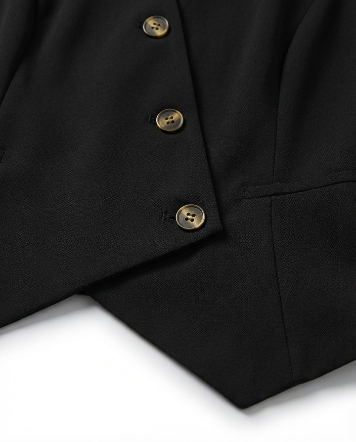 Garnitur Damski Kira | Elegancka Kamizelka i Spodnie z Szeroką Nogawką - 7