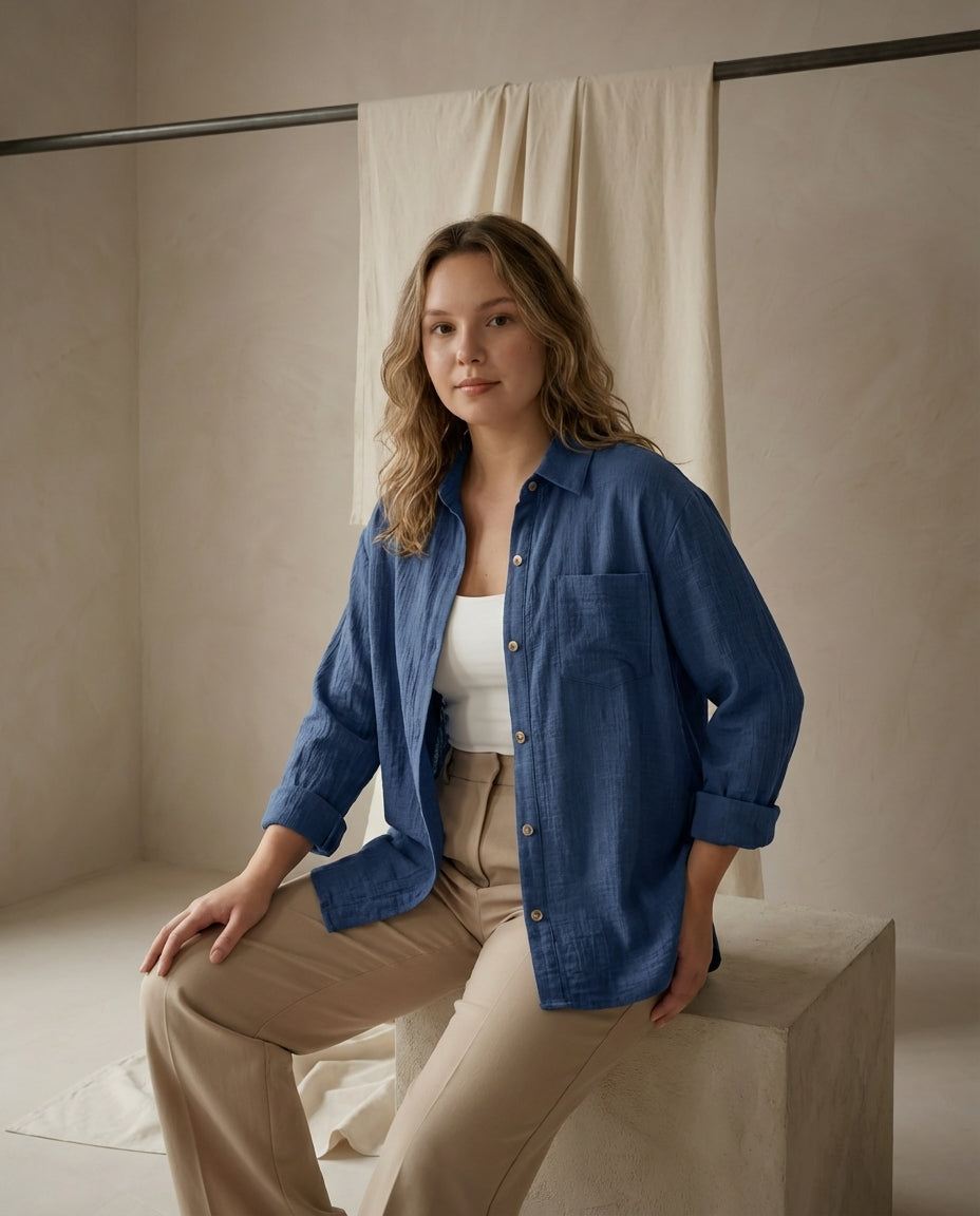 Bluzka Damska Elegancka | Luźny Krój | Miękka Tkanina | Na Wiosnę i Jesień