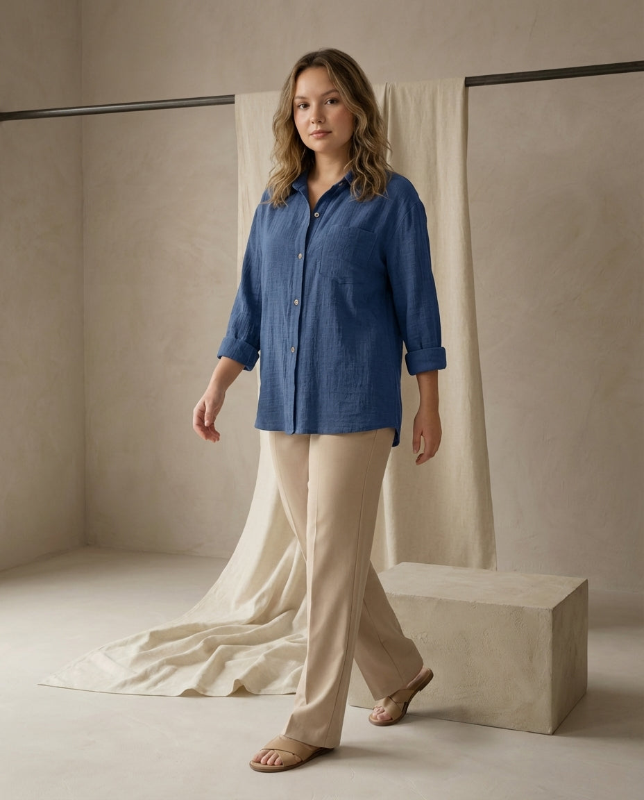 Bluzka Damska Elegancka | Luźny Krój | Miękka Tkanina | Na Wiosnę i Jesień