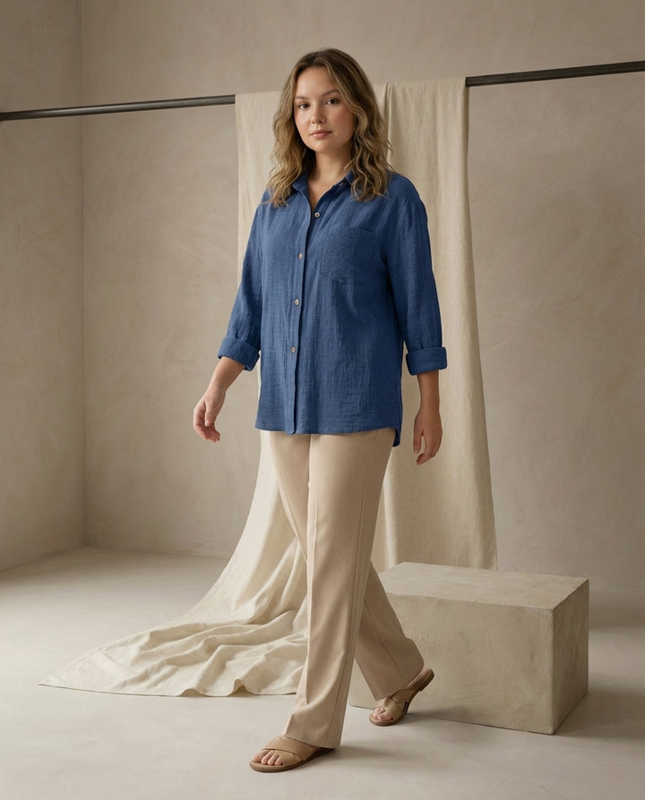 Bluzka Damska Elegancka | Luźny Krój | Miękka Tkanina | Na Wiosnę i Jesień