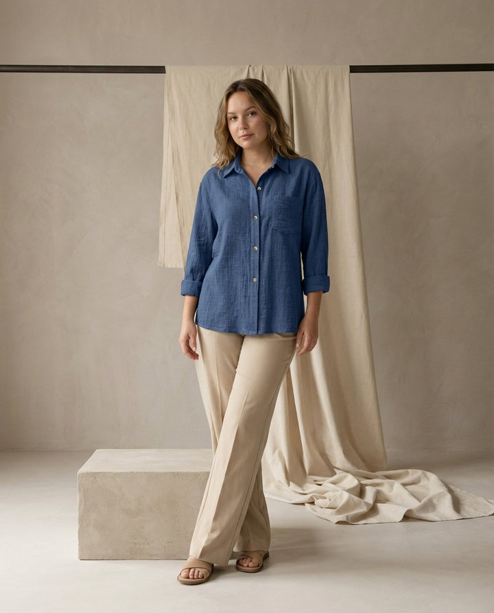 Bluzka Damska Elegancka | Luźny Krój | Miękka Tkanina | Na Wiosnę i Jesień