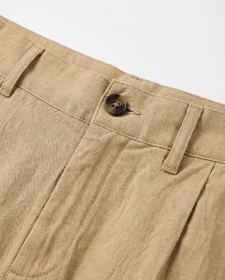 Męskie spodnie lniane z szerokimi nogawkami | Luźny krój | Oddychający materiał | Na lato