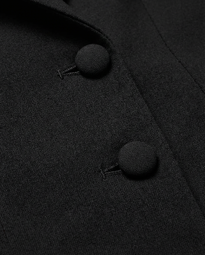 Sukienka Damska Midi Elegancka | Dopasowany Krój | Klapy i Guziki | Na Co Dzień i Do Pracy