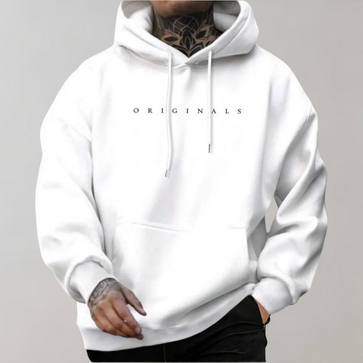 Bluza z Kapturem z Nadrukiem | Kieszeń Kangurka | Miękka Dzianina