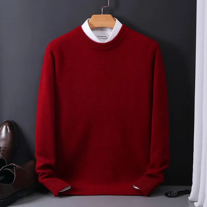 Sweter Męski z Okrągłym Dekoltem | Klasyczny Krój | Miękki i Stylowy
