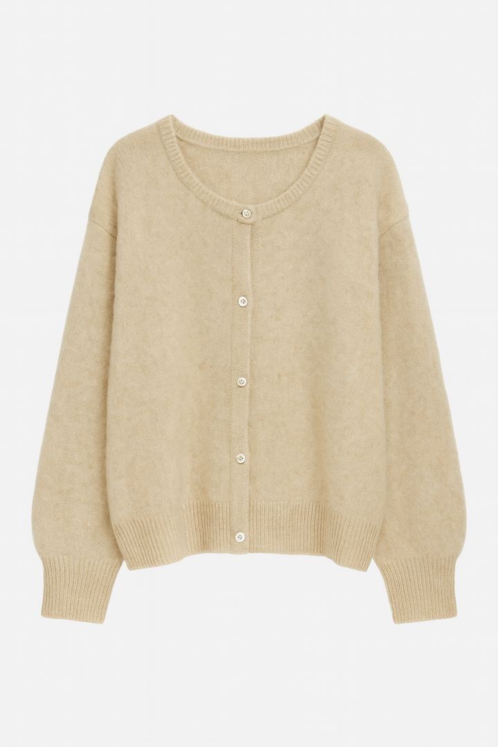 Kardigan z Miękkiej Dzianiny | Luźny Krój | Zapięcie na Guziki
