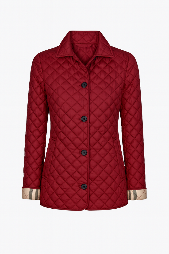 Pikowana Kurtka Damska | Lekko Taliowana | Stójka