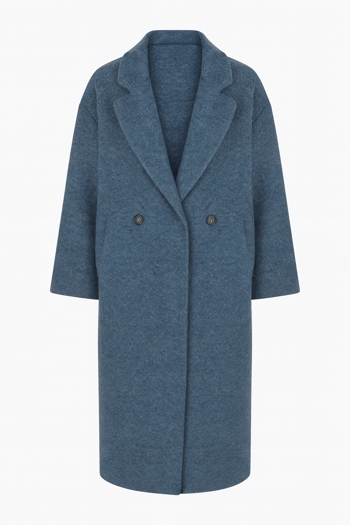 Płaszcz Damski Oversize | Miękka Wełniana Tkanina | Minimalistyczny Styl | Na Jesień i Zimę