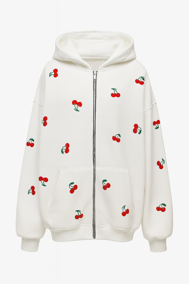 Bluza z Kapturem w Wiśnie | Oversize | Miękka i Stylowa