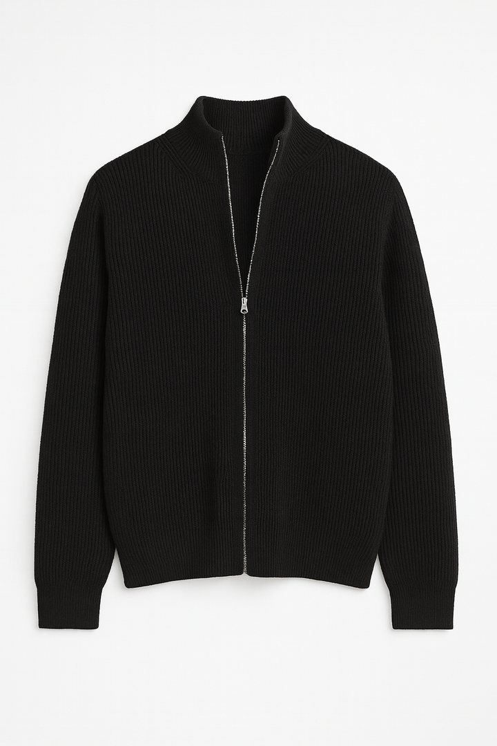 Męski Sweter Rozpinany na Zamek | Klasyczny Dzianinowy Krój | Idealny do Stylizacji Smart Casual
