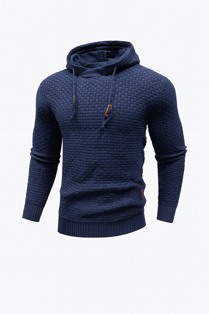 Męska Bluza z Kapturem | Strukturalna Dzianina | Wygodna i Stylowa