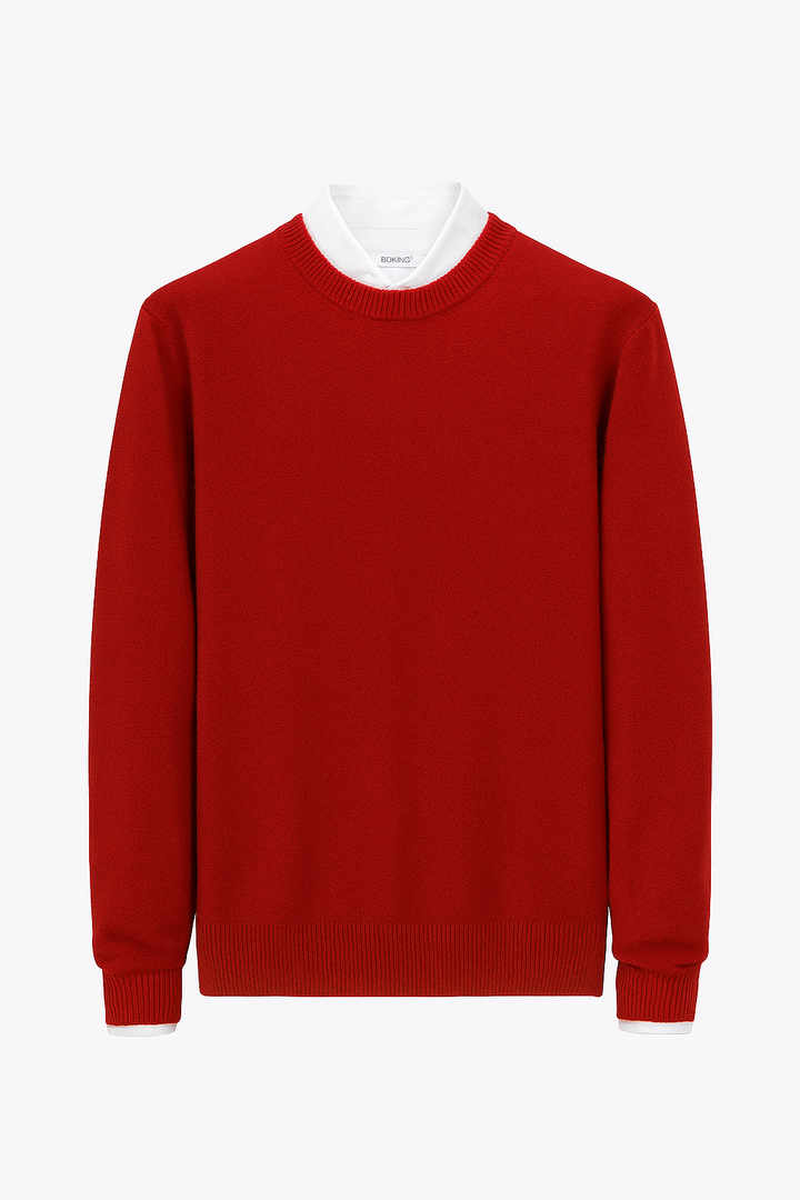 Sweter Męski z Okrągłym Dekoltem | Klasyczny Krój | Miękki i Stylowy