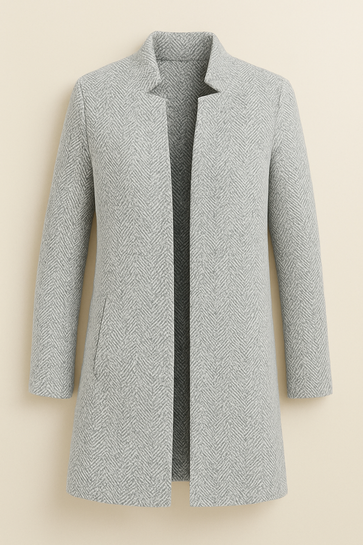 Marynarka Damska bez Zapięcia | Strukturalna Tkanina | Elegancki Minimalizm