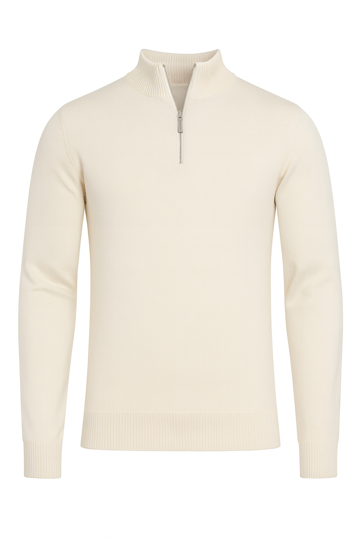Golf Męski z Półgolfem i Zamkiem | Elegancki Dzianinowy Sweter | Stylowy na Chłodniejsze Dni