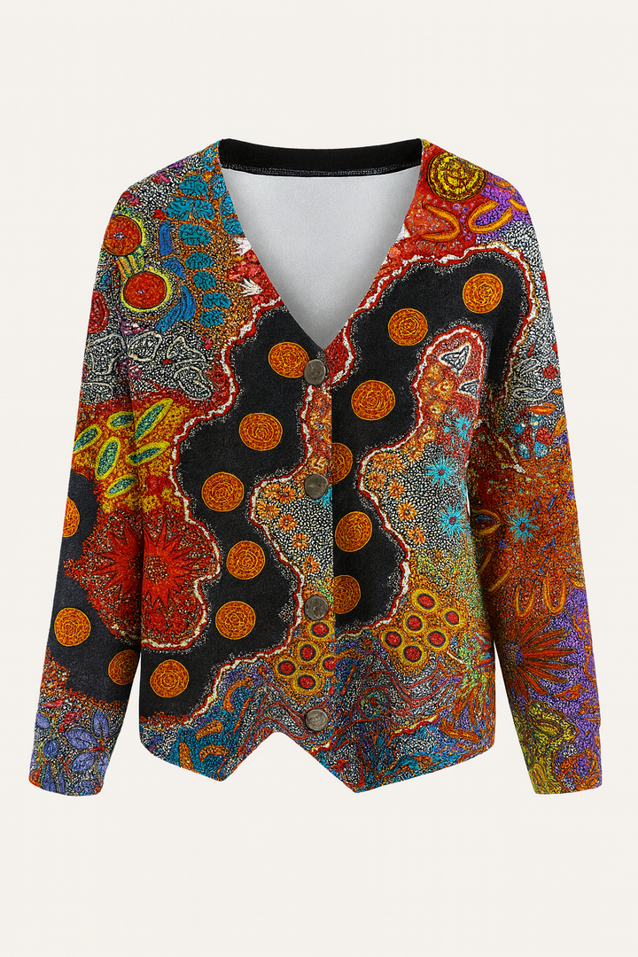 Koszula Damska z Wzorem Etnicznym | Kolorowy Styl Boho | Luźny Krój | Na Co Dzień