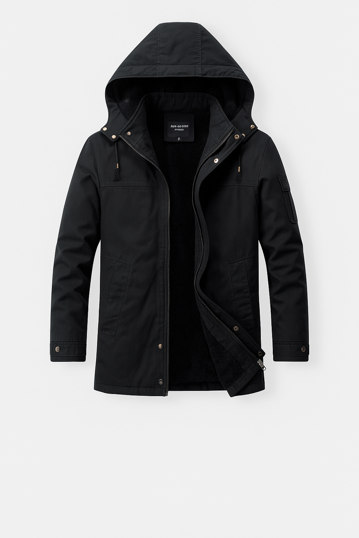 Męska Kurtka z Kapturem | Podszyta i Wiatroodporna | Klasyczny Krój