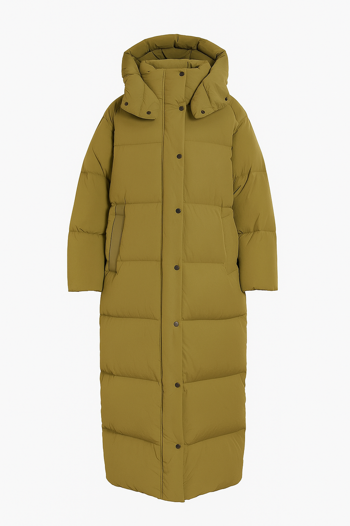Długa Pikowana Kurtka z Kapturem | Oversize i Komfort | Idealna na Zimę