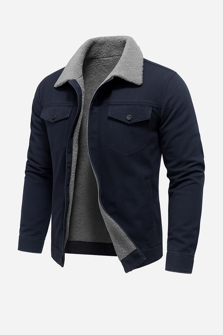 Męska Kurtka z Ociepleniem typu Baranek | Koszulowy Styl | Ciepła i Miękka