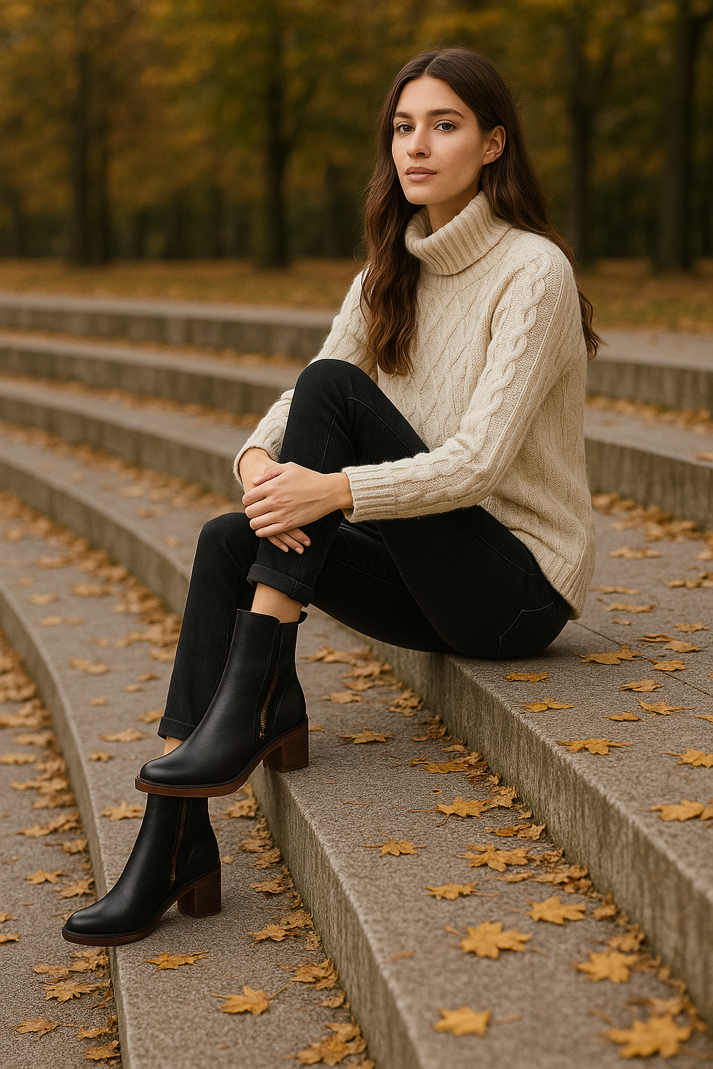 Damskie Botki na Obcasie | Zamek z Dekoracyjnym Chwostem | Elegancki Fason | Styl Na Co Dzień i Na Wieczór