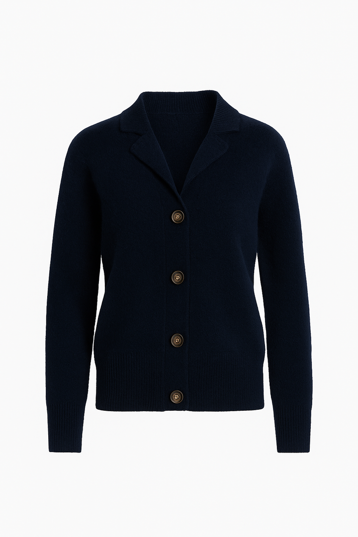 Kardigan Damski z Dzianiny | Elegancki Krój z Kołnierzykiem | Styl Klasyczny na Co Dzień