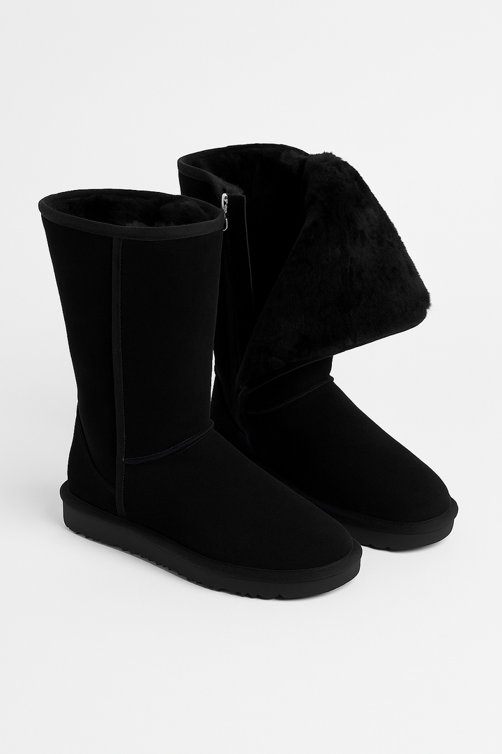 Zimowe Kozaki z Podszyciem | Zamszowy Look | Miękkie i Ocieplane