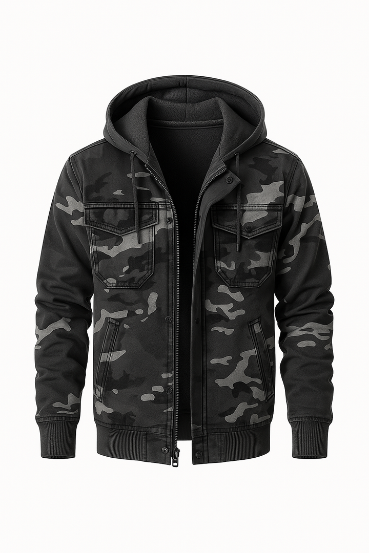 Kurtka Męska z Kapturem | Wzór Moro | Wygodna i Uniwersalna