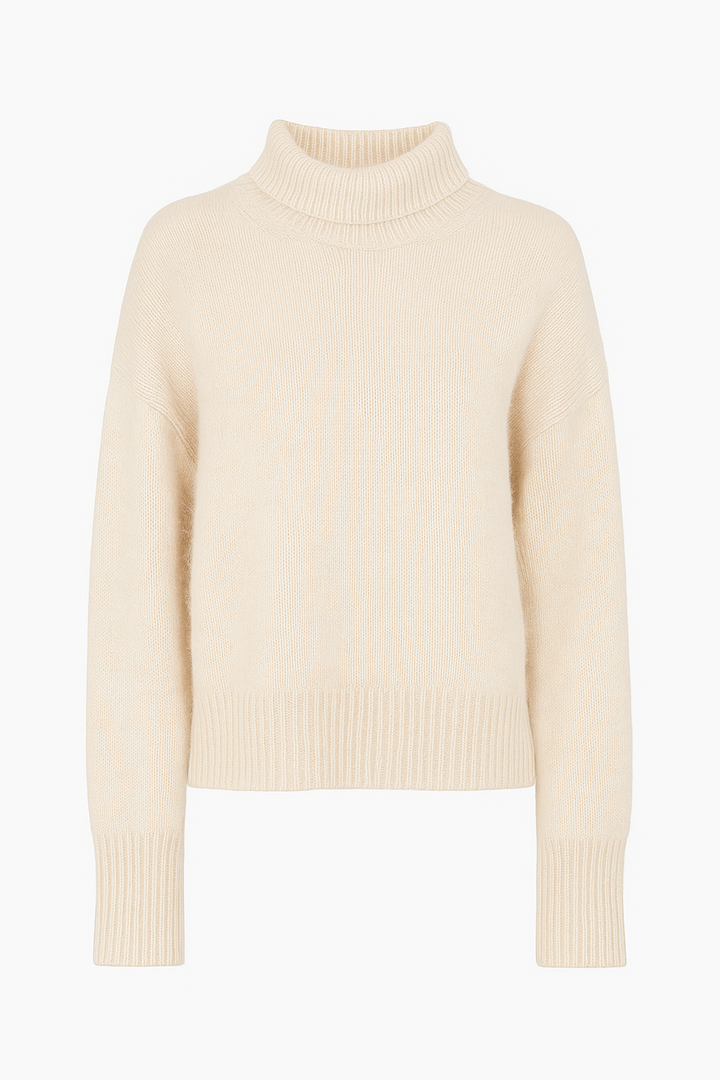 Sweter Damski z Golfem | Miękka Dzianina | Luźny Krój i Styl Minimalistyczny