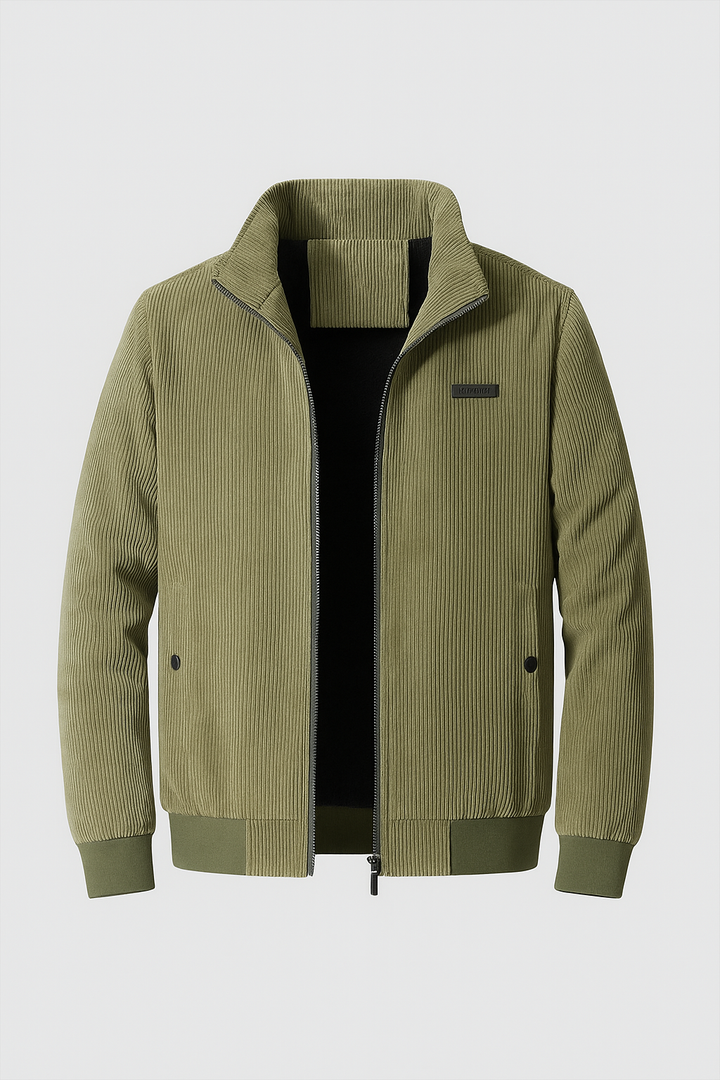 Kurtka Męska Sztruksowa z Podszewką z Baranka | Zamek i Stójka | Ciepła i Stylowa